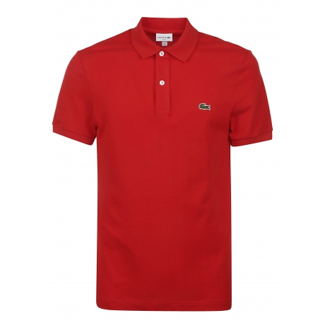 Lacoste polo uomo slim rosso manica corta cotone piquè