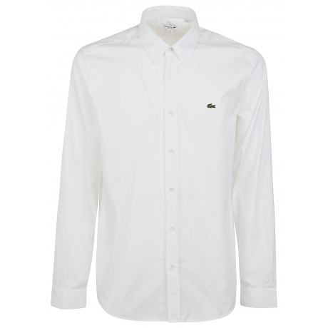 Lacoste camicia uomo bianco cotone