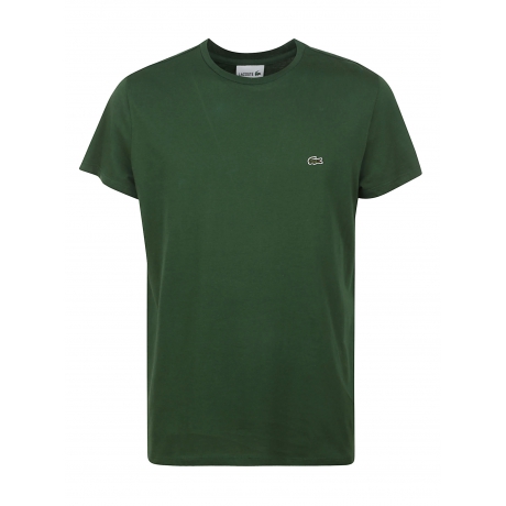Lacoste T-shirt uomo verde bottiglia manica corta cotone