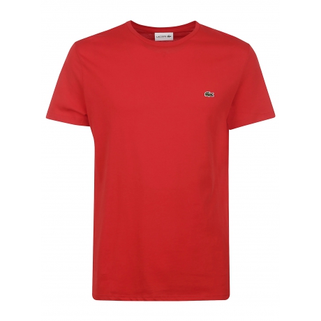 Lacoste T-shirt uomo rosso manica corta cotone
