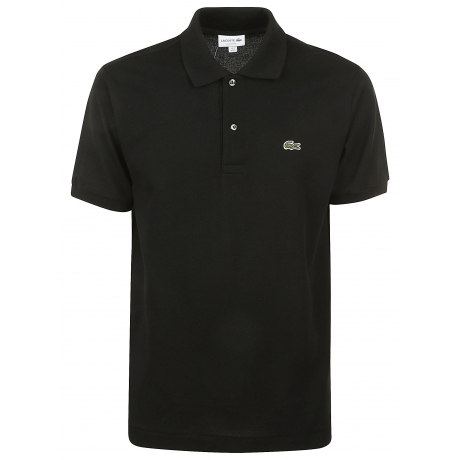 Lacoste polo uomo nero manica corta cotone piquè