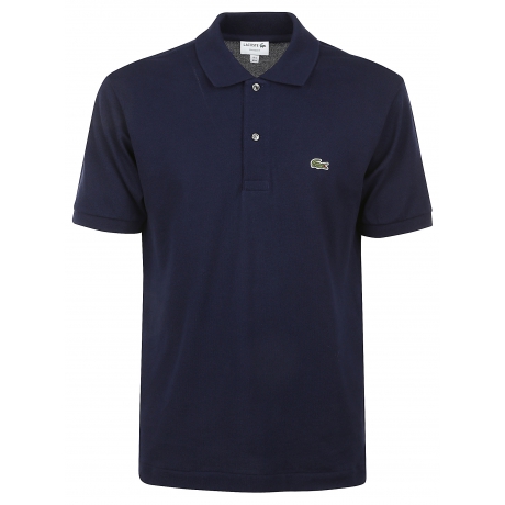Lacoste Polo uomo blu navy manica corta cotone piquè