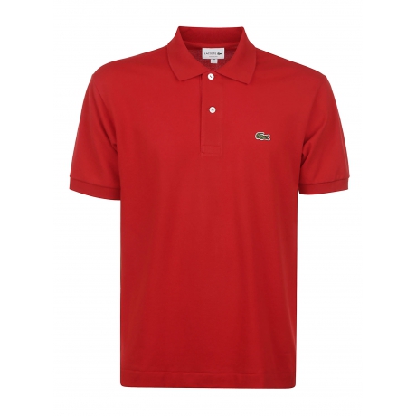 Lacoste Polo uomo rosso manica corta cotone piquè