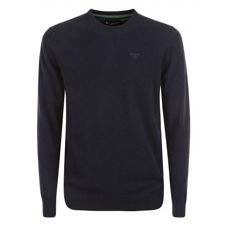 Barbour maglia girocollo blu uomo lambwool 1 filo