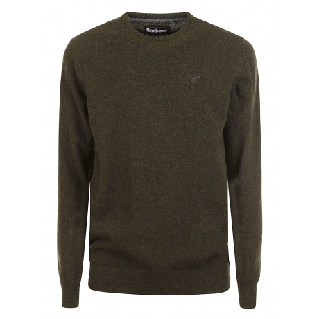 Barbour maglia girocollo verde uomo lambwool 1 filo