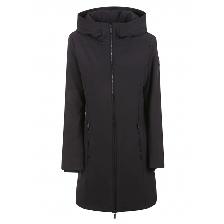 Woolrich parka lungo nero donna con cappuccio