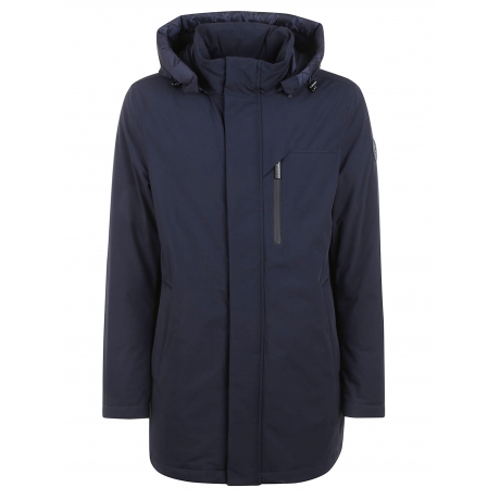 Woolrich giubbotto blu uomo  con cappuccio removibile