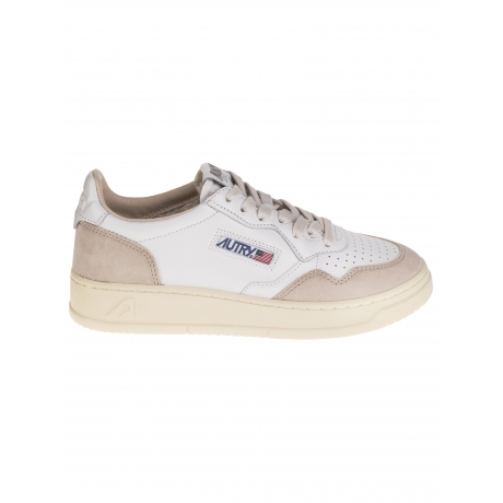 Autry scarpe donna medalist in pelle e camoscio bianco