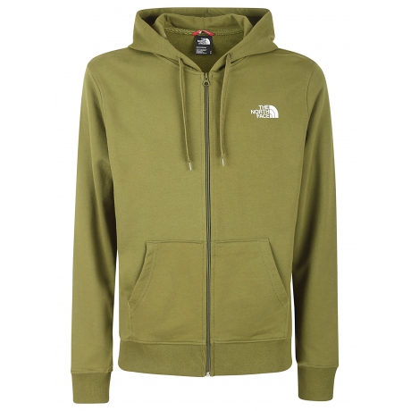 The North Face felpa uomo con cerniera e cappuccio verde