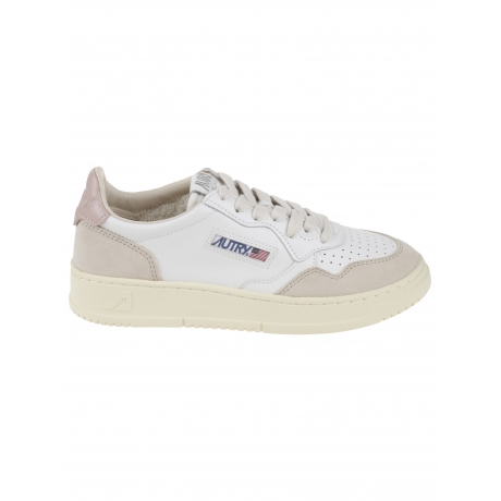 Autry scarpe donna medalist in pelle e camoscio bianco e rosa