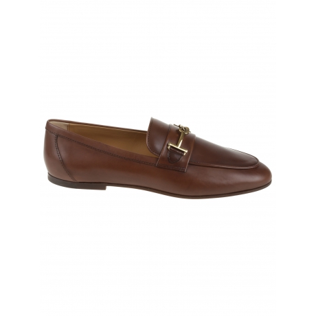 Tod's mocassino donna in pelle e morsetto marrone