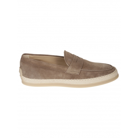 Tod's mocassino uomo in pelle scamosciata beige