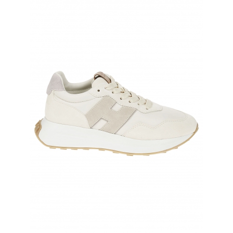 Hogan scarpa donna running h641 pelle bicolor beige