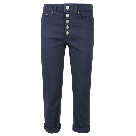 Dondup jeans koons donna cropped in denim di cotone blu