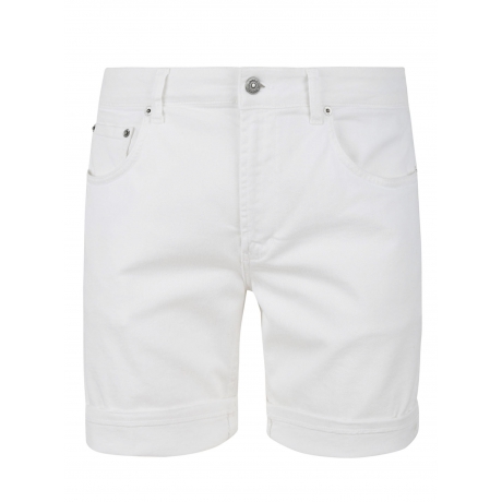 Dondup bermuda uomo in denim stretch  bianco