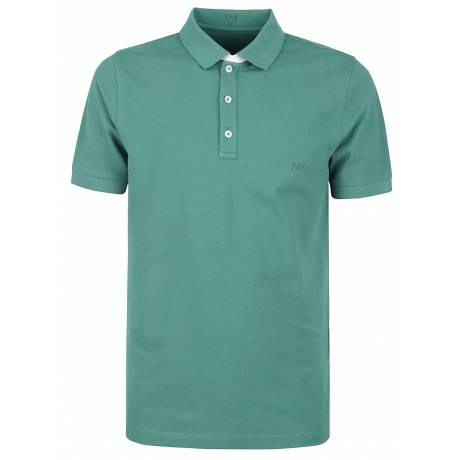 Fay Polo maniche corte uomo in cotone stretch verde