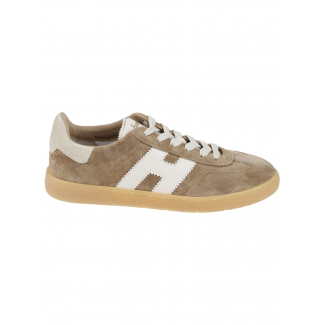 Hogan scarpa uomo cool in pelle e camoscio beige e bianca