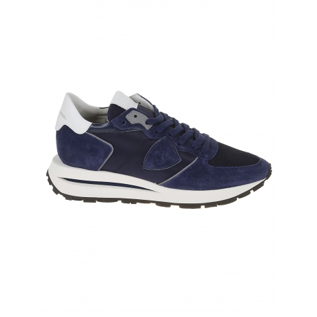 Philippe Model Sneaker uomo basse Tropez Haute in nylon e camoscio blu