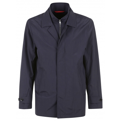 Fay cappotto uomo corto morning in nylon idrorepellente blu