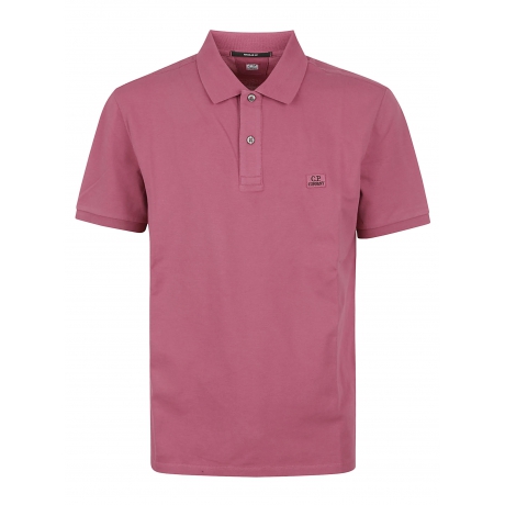 Cpcompany Polo uomo in cotone piquet con micrologo rosa