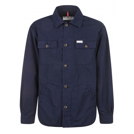 Fay overshirt uomo in cotone blu