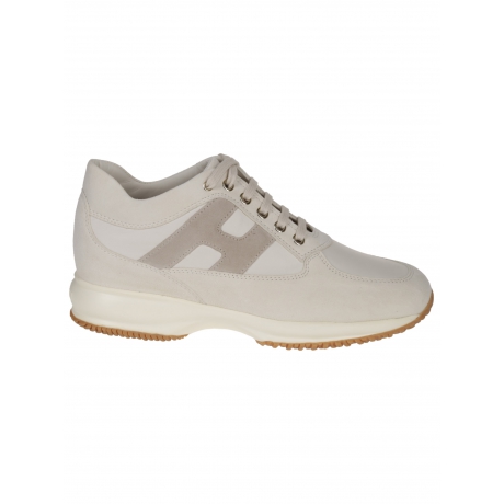 Hogan scarpa donna interactive in pelle e camoscio beige