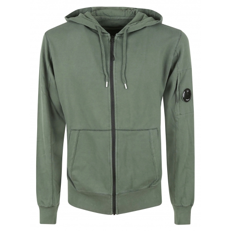 Cpcompany felpa uomo in cotone con cappuccio e zip  verde