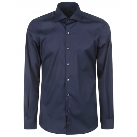 Fay Camicia uomo in cotone stretch blu