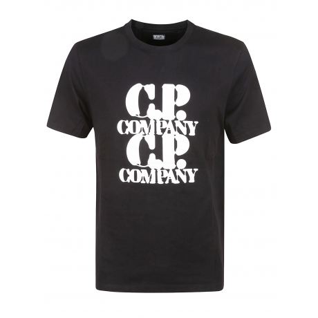 Cpcompany t-shirt uomo in cotone nero con logo grafico