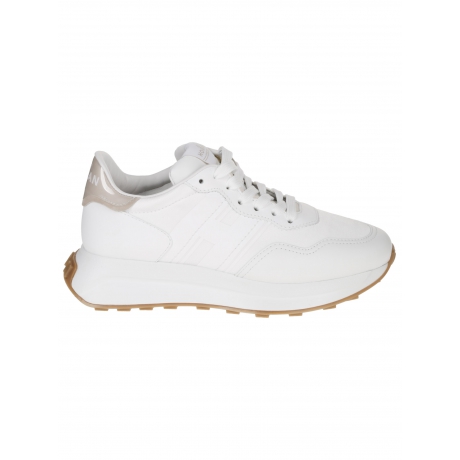 Hogan scarpa donna running h641 in pelle e nylon bianco