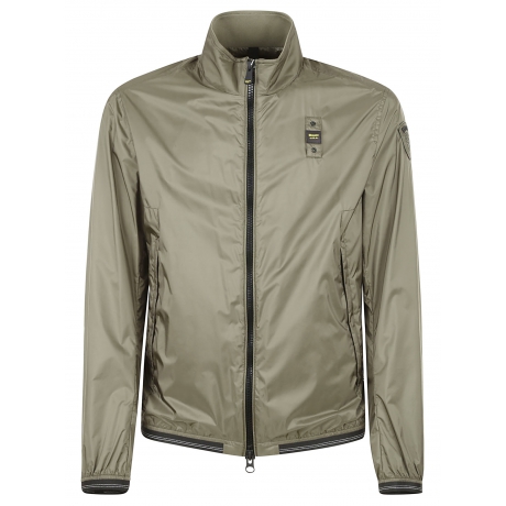 Blauer bomber uomo in nylon e  zip verde militare