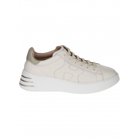 Hogan scarpa donna rebel in pelle beige