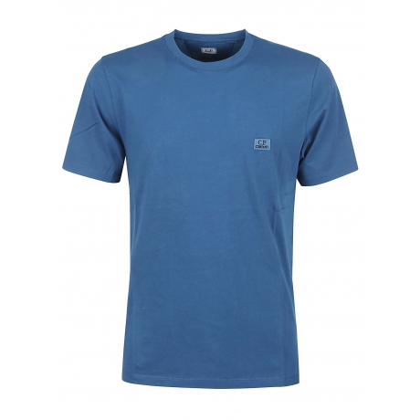 Cpcompany t-shirt uomo in cotone celeste con micrologo