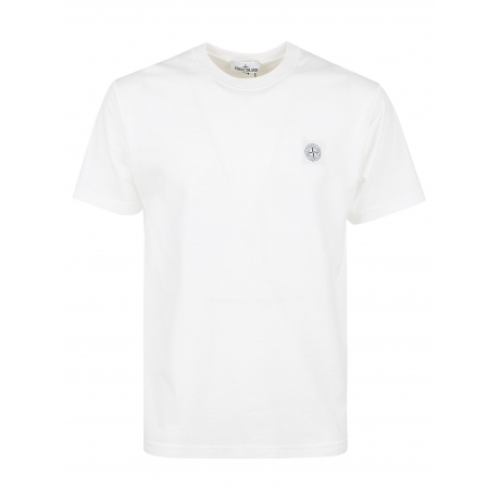 Stone Island t-shirt uomo manica corta in jersey di cotone bianco