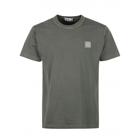 Stone Island t-shirt uomo manica corta in jersey di cotone verde