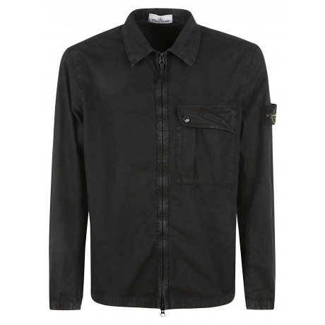 Stone Island overshirt uomo in cotone nero