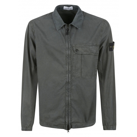 Stone Island overshirt uomo in cotone verde