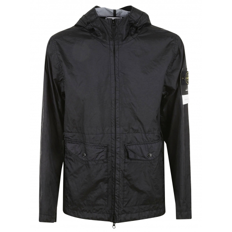 Stone Island giubbotto uomo con cappuccio nero