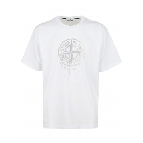 Stone Island t-shirt uomo a manica corta in jersey di cotone bianca