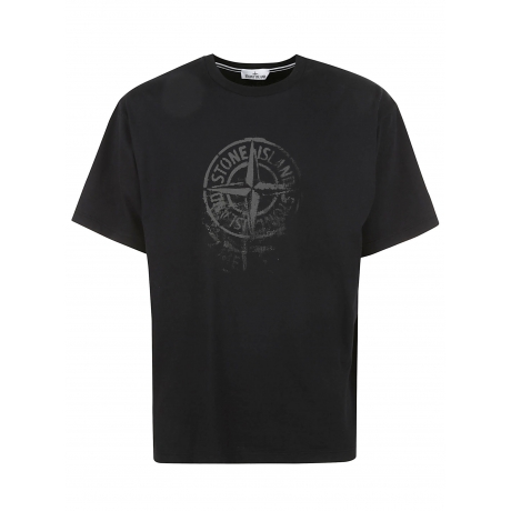 Stone Island t-shirt  uomo a manica corta in jersey di cotone nera