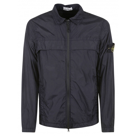 Stone Island giubbotto uomo crinkle in nylon blu