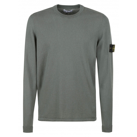 Stone Island maglia uomo girocollo in cotone verde