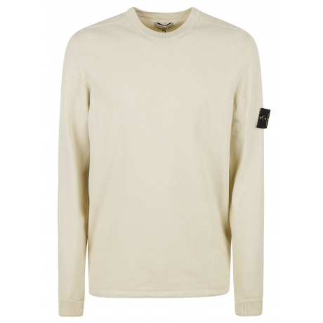 Stone Island maglia uomo girocollo in cotone beige