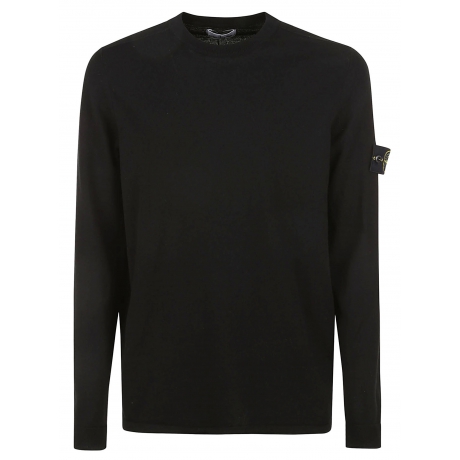 Stone Island Maglia uomo girocollo in cotone nero