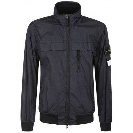 Stone Island giubbotto uomo crinkle in nylon blu