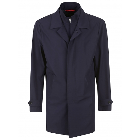 Fay cappotto uomo morning in nylon stretch blu