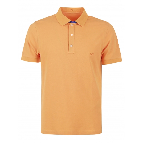 Fay polo maniche corte uomo in cotone stretch arancio