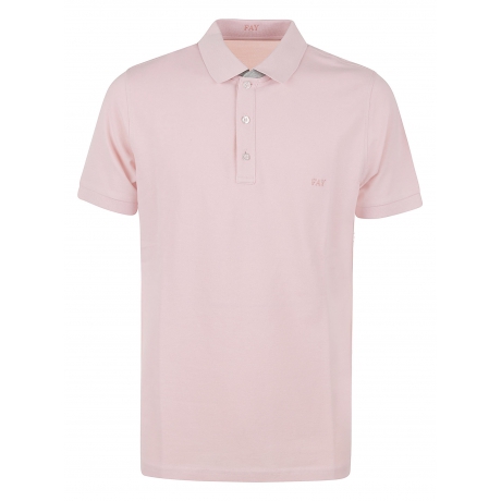 Fay polo maniche corte uomo in cotone stretch rosa