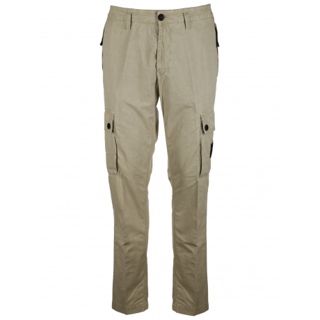 Stone Island pantalone uomo cargo paracadute tela stretch beige