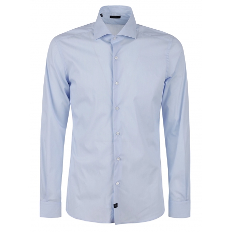 Fay Camicia uomo in cotone stretch celeste